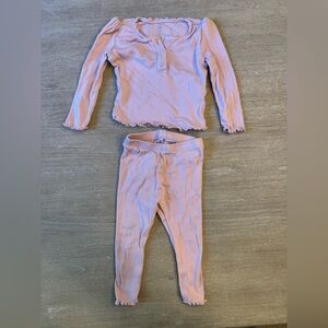 Baby GAP Pink Ribbed Long Sleeve Top and Pants Set